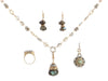 Alana Leigh Gold-Washed Labradorite Pendant Necklace, Ring, and Earrings Set