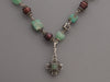 Alana Leigh Sterling Silver Green Chalcedony and Brown Pearl Necklace and Earrings Set