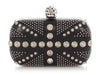 Alexander McQueen Black Studded Britannia Skull Box Clutch