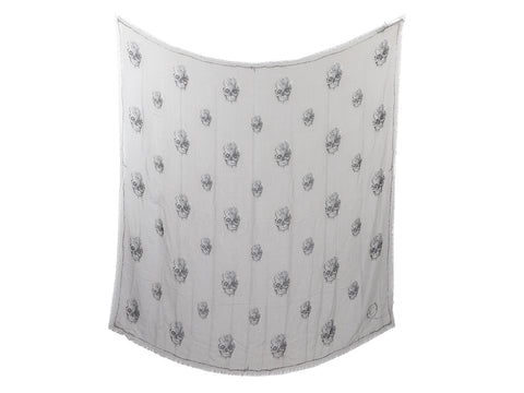 Alexander McQueen Gray Skull Scarf