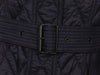 Burberry Navy Long Belted Quilted Coat