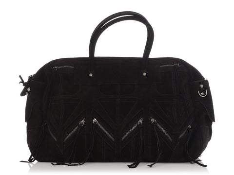 Balenciaga Black Suede Multi Pocket Classic Duffle