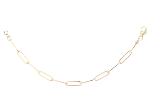 14K Yellow Gold Paperclip Link Bracelet