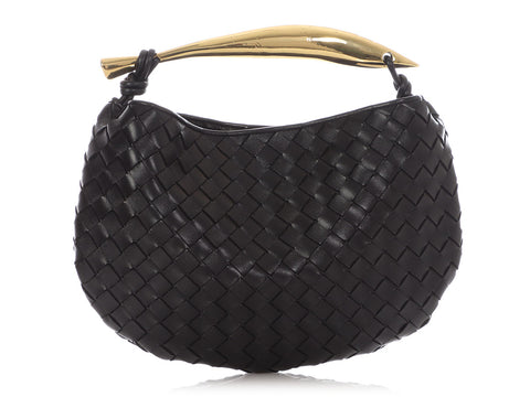 Bottega Veneta Small Black Intrecciato Leather Sardine Tote