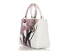 Dior Medium White and Pink Deerskin Floral Lady Dior