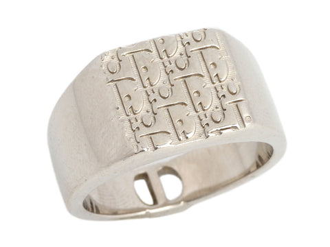 Dior Sterling Silver Oblique Signet Ring