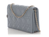 Dior Gray Lambskin Lady Dior Pouch With Chain