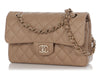 Chanel Small Dark Beige Quilted Caviar Classic Double Flap