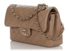 Chanel Small Dark Beige Quilted Caviar Classic Double Flap