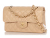 Chanel Small Beige Claire Quilted Caviar Classic Double Flap