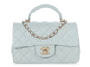 Chanel Light Blue Quilted Lambskin Mini Top Handle Bag