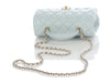 Chanel Light Blue Quilted Lambskin Mini Top Handle Bag