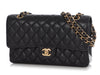 Chanel Medium/Large Black Quilted Caviar Classic Double Flap