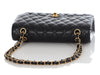 Chanel Medium/Large Black Quilted Caviar Classic Double Flap