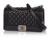 Chanel Old Medium Black Soft Quilted Lambskin Boy