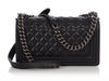 Chanel Old Medium Black Soft Quilted Lambskin Boy