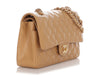 Chanel Medium/Large Beige Quilted Caviar Classic Double Flap