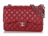 Chanel Jumbo Red Quilted Caviar Classic Double Flap