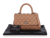 Chanel Caramel Quilted Caviar Mini Coco Handle