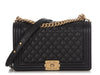 Chanel New Medium Black Quilted Caviar Boy Bag