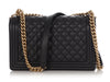 Chanel New Medium Black Quilted Caviar Boy Bag