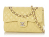 Chanel Small Light Yellow Quilted Caviar Classic Double Flap