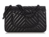 Chanel Medium/Large So Black Chevron-Quilted Lambskin Classic Double Flap