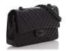 Chanel Medium/Large So Black Chevron-Quilted Lambskin Classic Double Flap