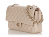 Chanel Medium/Large Pearly Beige Quilted Caviar Classic Double Flap