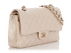 Chanel Medium/Large Pearly Beige Quilted Caviar Classic Double Flap