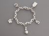 Chanel 18K White Gold Diamond Logo Charm Bracelet