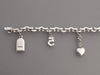 Chanel 18K White Gold Diamond Logo Charm Bracelet