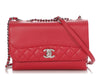 Chanel Red Part-Quilted Calfskin Tramezzo Crossbody