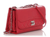 Chanel Red Part-Quilted Calfskin Tramezzo Crossbody