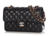 Chanel Small Black Quilted Lambskin Classic Double Flap