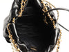 Chanel Mini 22 Black Quilted Glazed Calfskin Hobo With Pearl Strap