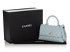 Chanel Mini Light Blue Quilted Caviar Coco Handle