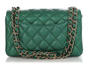 Chanel Mini Green Iridescent Quilted Caviar Rectangular Classic