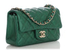 Chanel Mini Green Iridescent Quilted Caviar Rectangular Classic