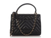 Chanel Medium Chevron-Quilted Black Lambskin Trendy CC Flap