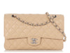 Chanel Medium/Large Beige Clair Quilted Caviar Classic Double Flap