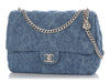 Chanel Medium Camellia Denim Sweetheart Flap