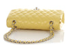 Chanel Medium/Large Yellow Quilted Lambskin Classic Double Flap