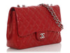 Chanel Jumbo Red Quilted Lambskin Classic Single Flap