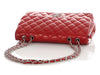 Chanel Jumbo Red Quilted Lambskin Classic Single Flap