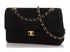 Chanel Medium/Large Black Chevron-Quilted Suede Classic Double Flap