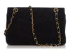 Chanel Medium/Large Black Chevron-Quilted Suede Classic Double Flap