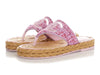 Chanel Pink Tweed and Jute Thong Sandals