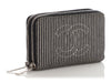 Chanel Striped Denim Double Zip Wallet