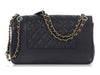 Chanel Vintage Medium Navy Part-Quilted Sheepskin Mademoiselle Flap